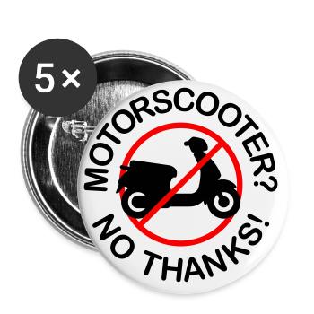 Motor Scooter? No Thanks! (2-colored) - Buttons small 1''/25 mm (5-pack) - white - Front