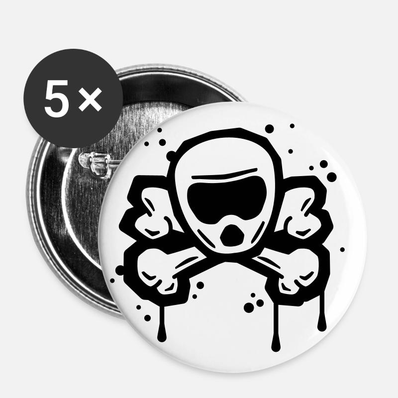 os croisés de descente - Lot de 5 petits badges (25 mm) - blanc