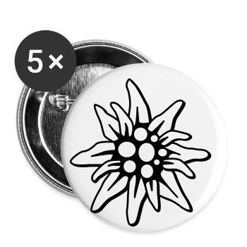 Edelweiss 2c small - Buttons small 1''/25 mm (5-pack) - white - Front