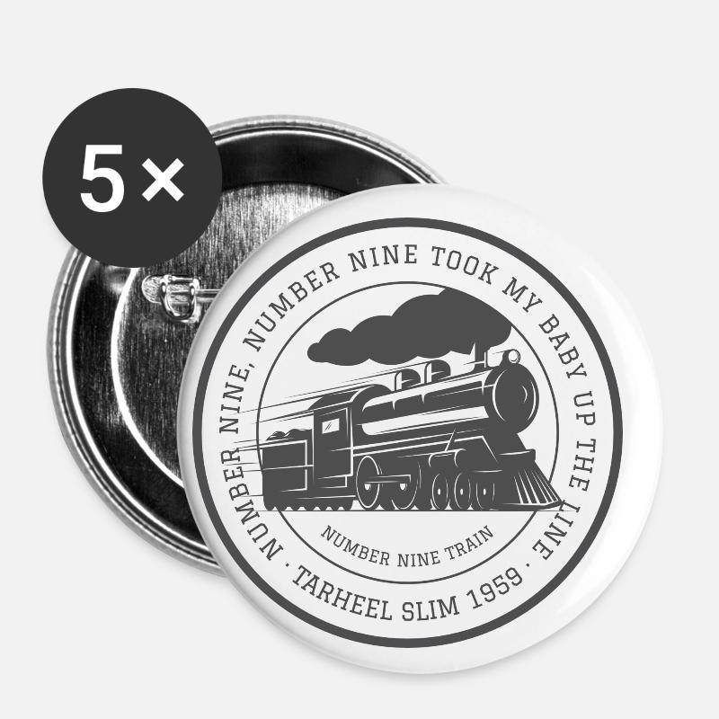 Number Nine Train - Buttons small 1''/25 mm (5-pack) - white