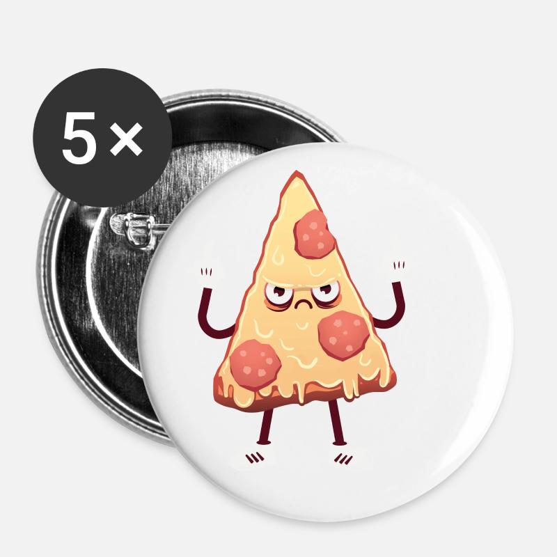Fuck You Pizza - Buttons klein 25 mm (5er Pack) - Weiß