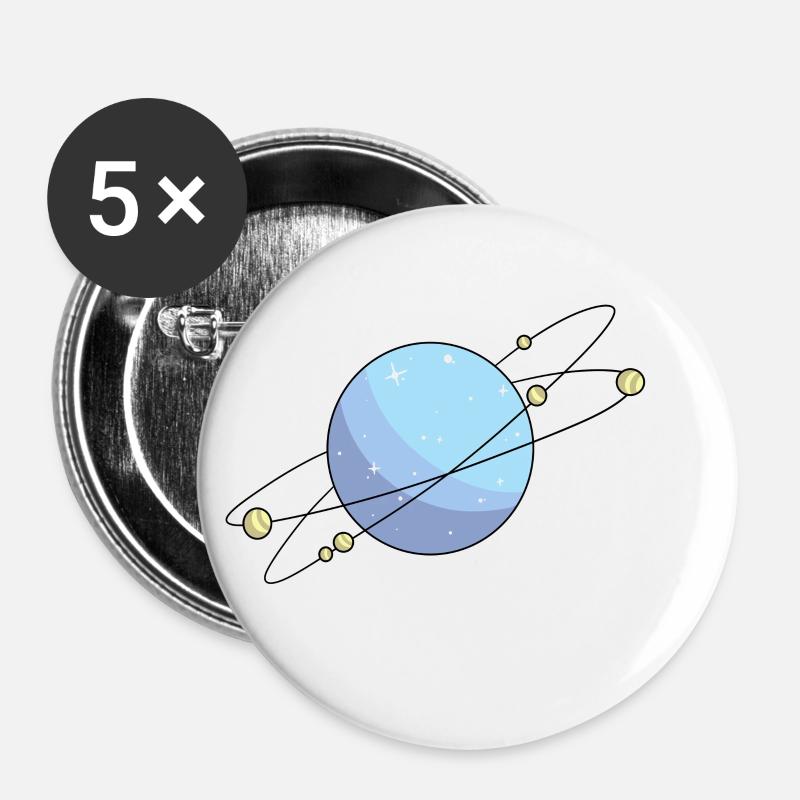 planet - Buttons small 1''/25 mm (5-pack) - white