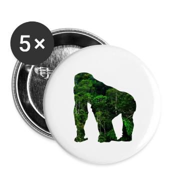 Affe Tier Dschungel Rettet den Regenwald Geschenk - Buttons klein 25 mm (5er Pack) - Weiß - Vorne