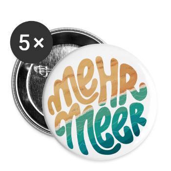 mehr meer - Buttons klein 25 mm (5er Pack) - Weiß - Vorne