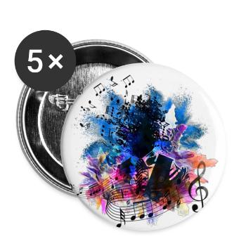 Music Human Art Design - Buttons small 1''/25 mm (5-pack) - white - Front
