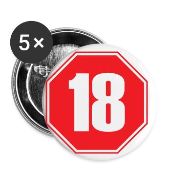 18 years of age - Buttons small 1''/25 mm (5-pack) - white - Front