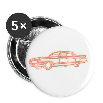 Neonlicht Oldtimer - Buttons klein 25 mm (5er Pack) - Weiß - Vorne