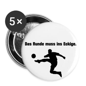 Das Runde muss ins Eckige Geschenk Geschenkidee - Buttons klein 25 mm (5er Pack) - Weiß - Vorne