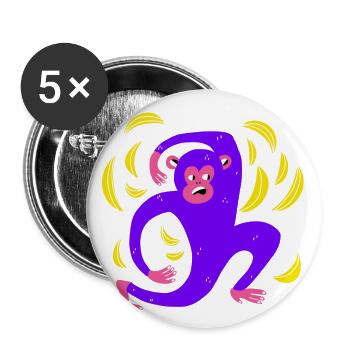 A monkey and its bananas - Buttons small 1''/25 mm (5-pack) - white - Front
