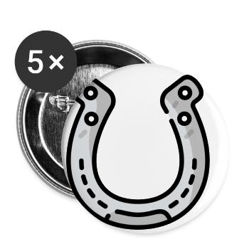 Idée cadeau fer à cheval - Lot de 5 petits badges (25 mm) - blanc - Devant