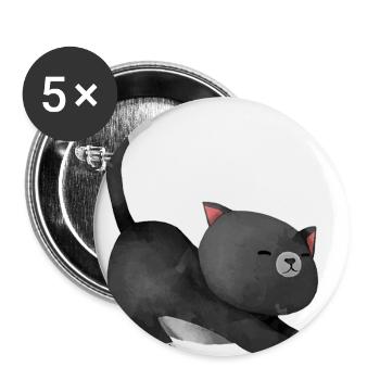 Kitten - Buttons small 1''/25 mm (5-pack) - white - Front