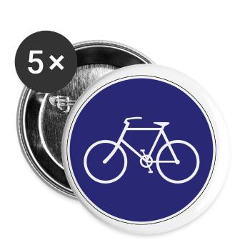 Right of way for bicycles! - Buttons small 1''/25 mm (5-pack) - white - Front