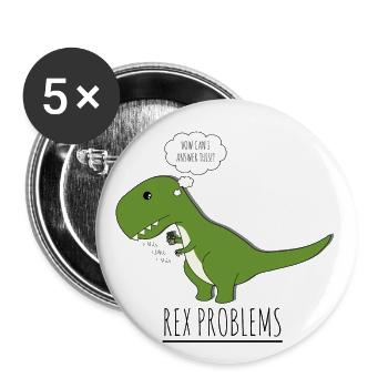 T-Rex Dinosaurier Fleischfresser Telefon Geschenk - Buttons klein 25 mm (5er Pack) - Weiß - Vorne