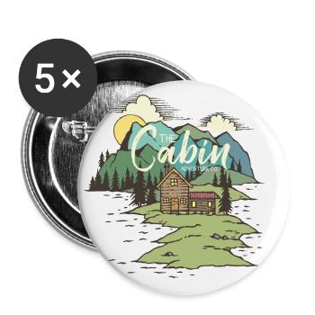 La cabane au bord du lac - Lot de 5 petits badges (25 mm) - blanc - Devant