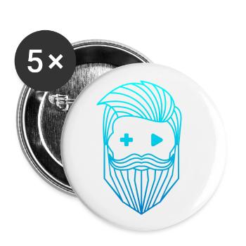 Logo RobyTec - Lot de 5 petits badges (25 mm) - blanc - Devant