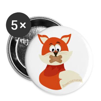 Save the Schweigefuchs! - Buttons small 1''/25 mm (5-pack) - white - Front