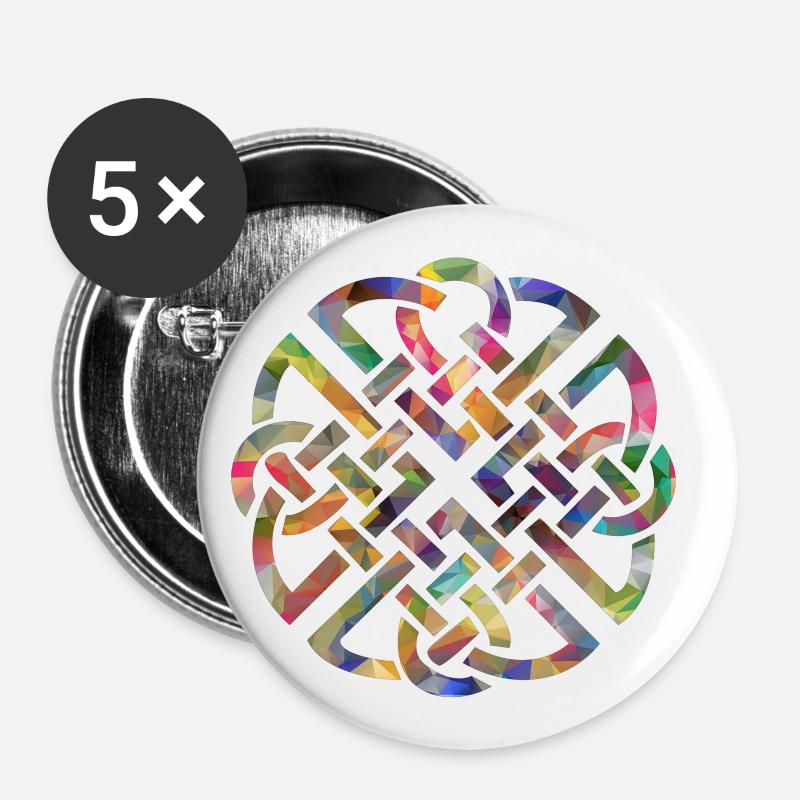 Celtic knot, logo colorful - Buttons small 1''/25 mm (5-pack) - white