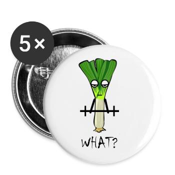 LAUCH QUOI? Funny Fitness Sport Design - Lot de 5 petits badges (25 mm) - blanc - Devant