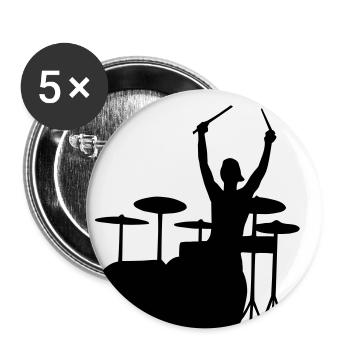 drummer - Buttons small 1''/25 mm (5-pack) - white - Front
