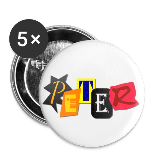 Peter - Patchwork-Style - Buttons klein 25 mm (5er Pack)