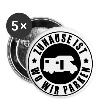 La maison est où nous nous garons - Lot de 5 petits badges (25 mm) - blanc - Devant