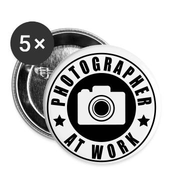 Photographer at work - Buttons klein 25 mm (5er Pack) - Weiß - Vorne