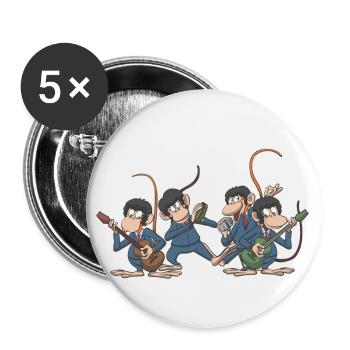 Groupe de musique pop - Lot de 5 petits badges (25 mm) - blanc - Devant