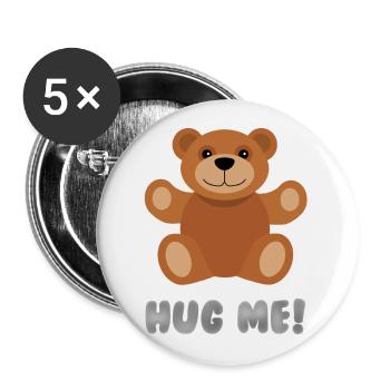 Hug me Bear - Buttons small 1''/25 mm (5-pack) - white - Front