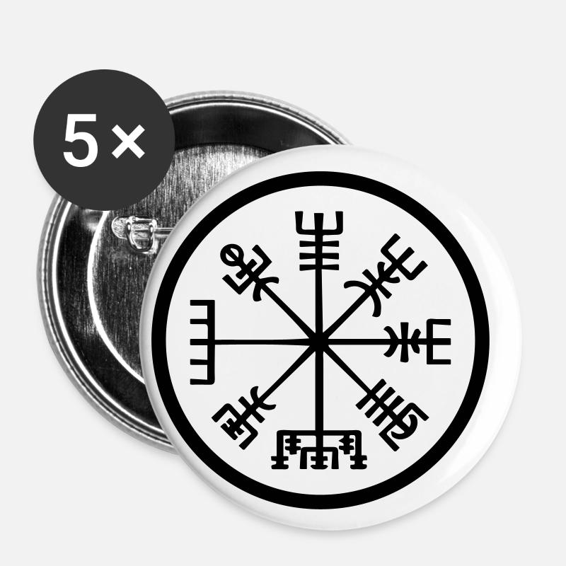 Vegvisir MT16 - Buttons klein 25 mm (5er Pack) - Weiß