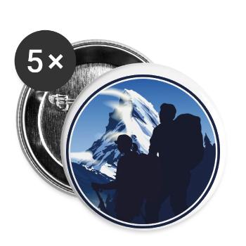 Cervin randonnée en plein air - Lot de 5 petits badges (25 mm) - blanc - Devant