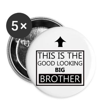 frère - Lot de 5 petits badges (25 mm) - blanc - Devant