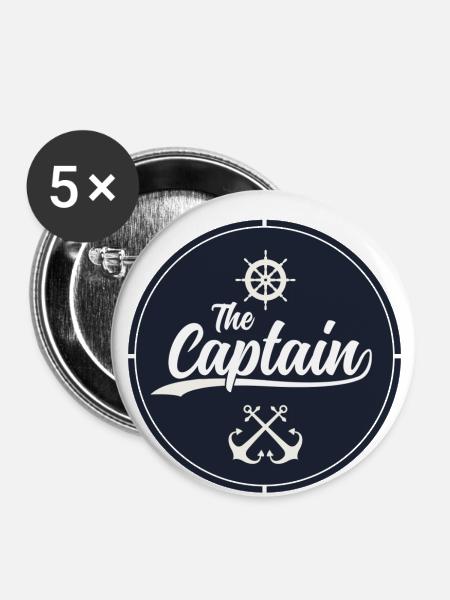 Captain - Buttons klein 25 mm (5er Pack) - Weiß