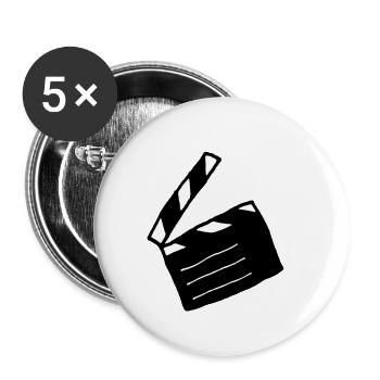 clapperboard - Lot de 5 petits badges (25 mm) - blanc - Devant