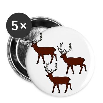 Deer, forest animals, cartoon style, children, baby - Buttons small 1''/25 mm (5-pack) - white - Front
