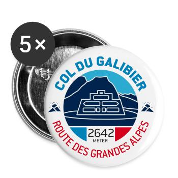 Col du Galibier 1 - Lot de 5 petits badges (25 mm) - blanc - Devant