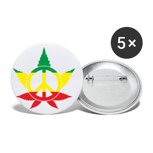 Peace färbig - Buttons klein 25 mm (5er Pack)