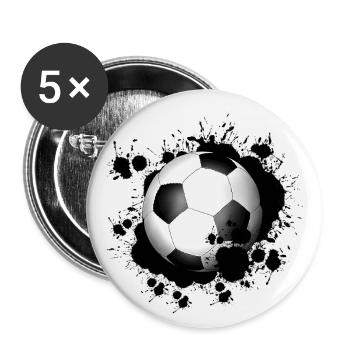 Soccer - Buttons small 1''/25 mm (5-pack) - white - Front