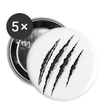 claw | claw | scratch - Buttons small 1''/25 mm (5-pack) - white - Front