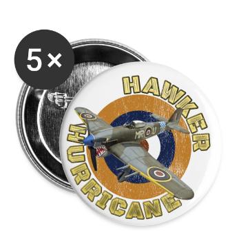 Hawker Hurricane Berühmtes Kriegsflugzeug aus dem 2. Weltkrieg - Buttons klein 25 mm (5er Pack) - Weiß - Vorne