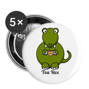 Tea Rex - Buttons small 1''/25 mm (5-pack) - white - Front