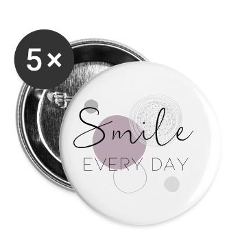 Smile every Day - Buttons klein 25 mm (5er Pack) - Weiß - Vorne