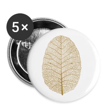 golden leaf - Buttons small 1''/25 mm (5-pack) - white - Front