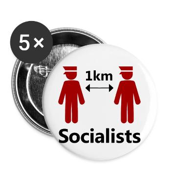 socialiste - Lot de 5 petits badges (25 mm) - blanc - Devant
