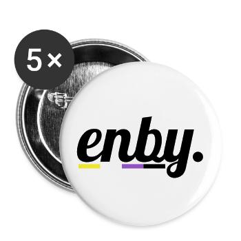 Enby - Buttons klein 25 mm (5er Pack) - Weiß - Vorne