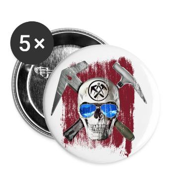Dachdecker - Buttons klein 25 mm (5er Pack) - Weiß - Vorne