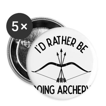 Tir à l’arc - Lot de 5 petits badges (25 mm) - blanc - Devant