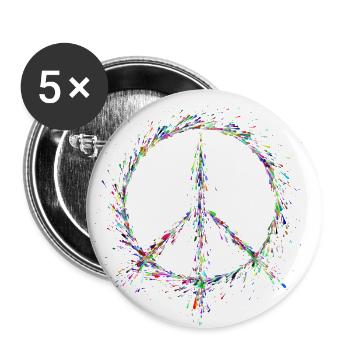 Peace in paint drops - Buttons small 1''/25 mm (5-pack) - white - Front