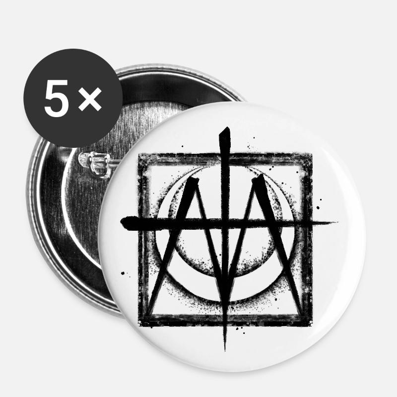 AMA Logo Black - Buttons small 1''/25 mm (5-pack) - white