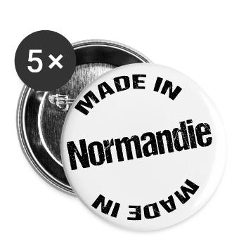 made in normandie - Lot de 5 petits badges (25 mm) - blanc - Devant