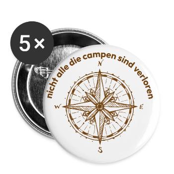 Nicht alle die campen sind verloren Camping Camper - Buttons klein 25 mm (5er Pack) - Weiß - Vorne